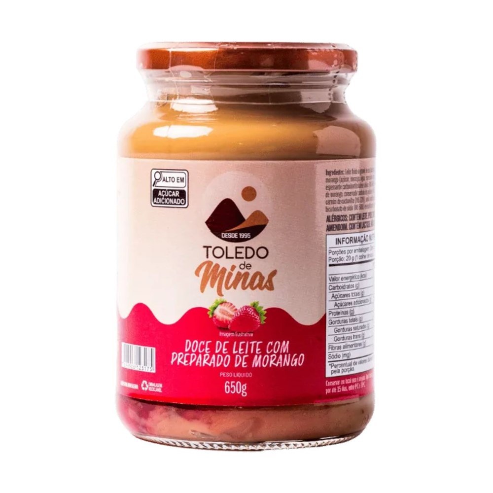 Doce de Leite com Preparado de Morango Toledo de Minas 650g