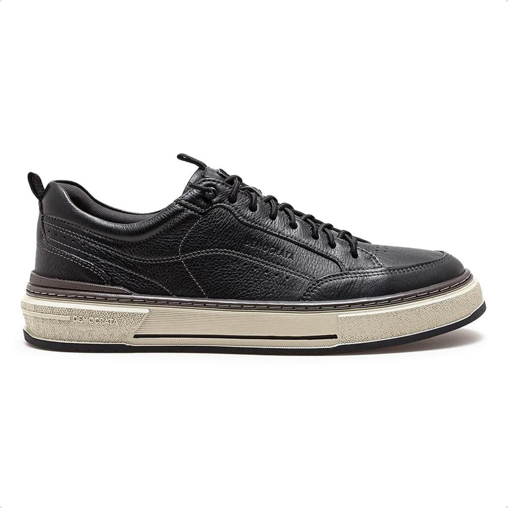 Tênis de Couro Democrata Masculino Denim Foster 640201