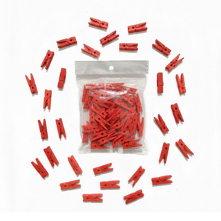 Kit 200 Mini Prendedor / Mini Pregador Para Fotos 2,5cm Vermelho em Oferta na Shopee