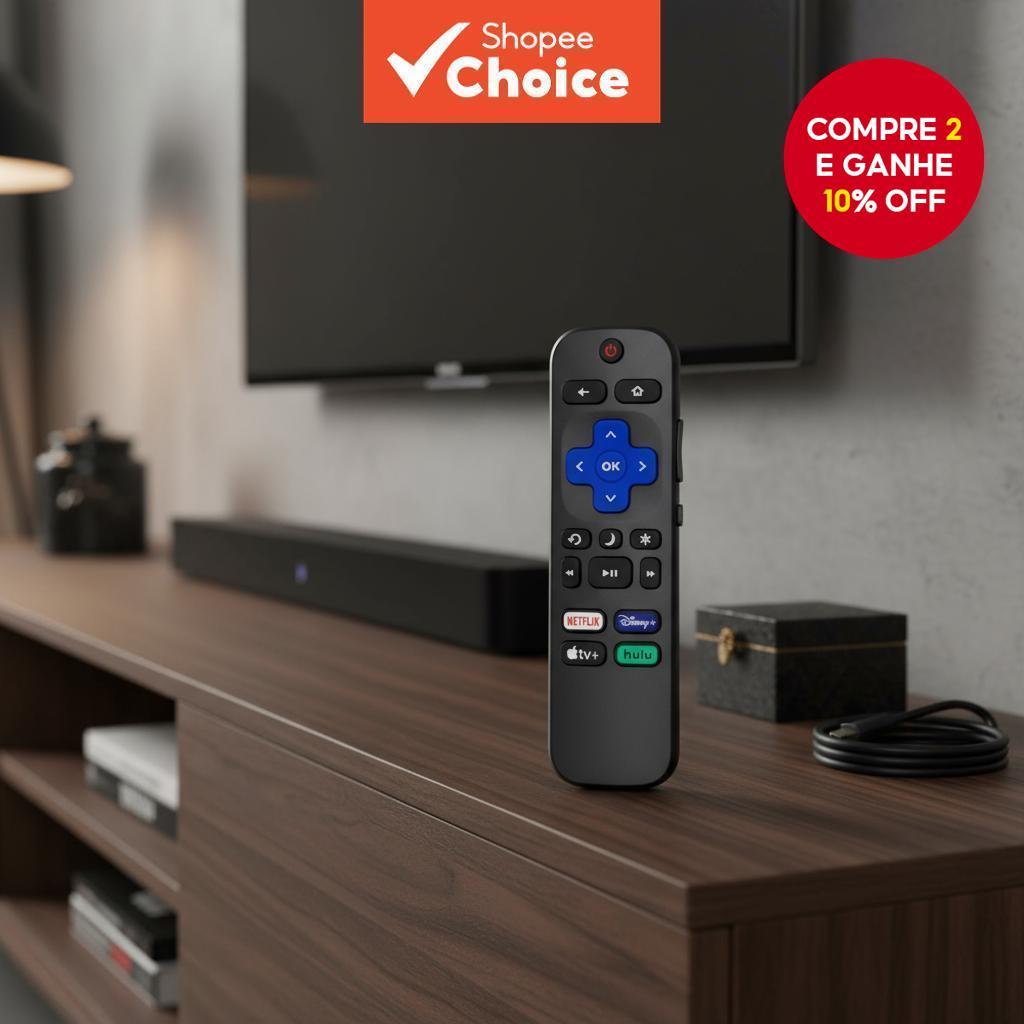 Substituição de Controle Remoto Roku-TV, Adequado TVs Inteligentes da Série Roku da Hisense, Onn e Sharp.