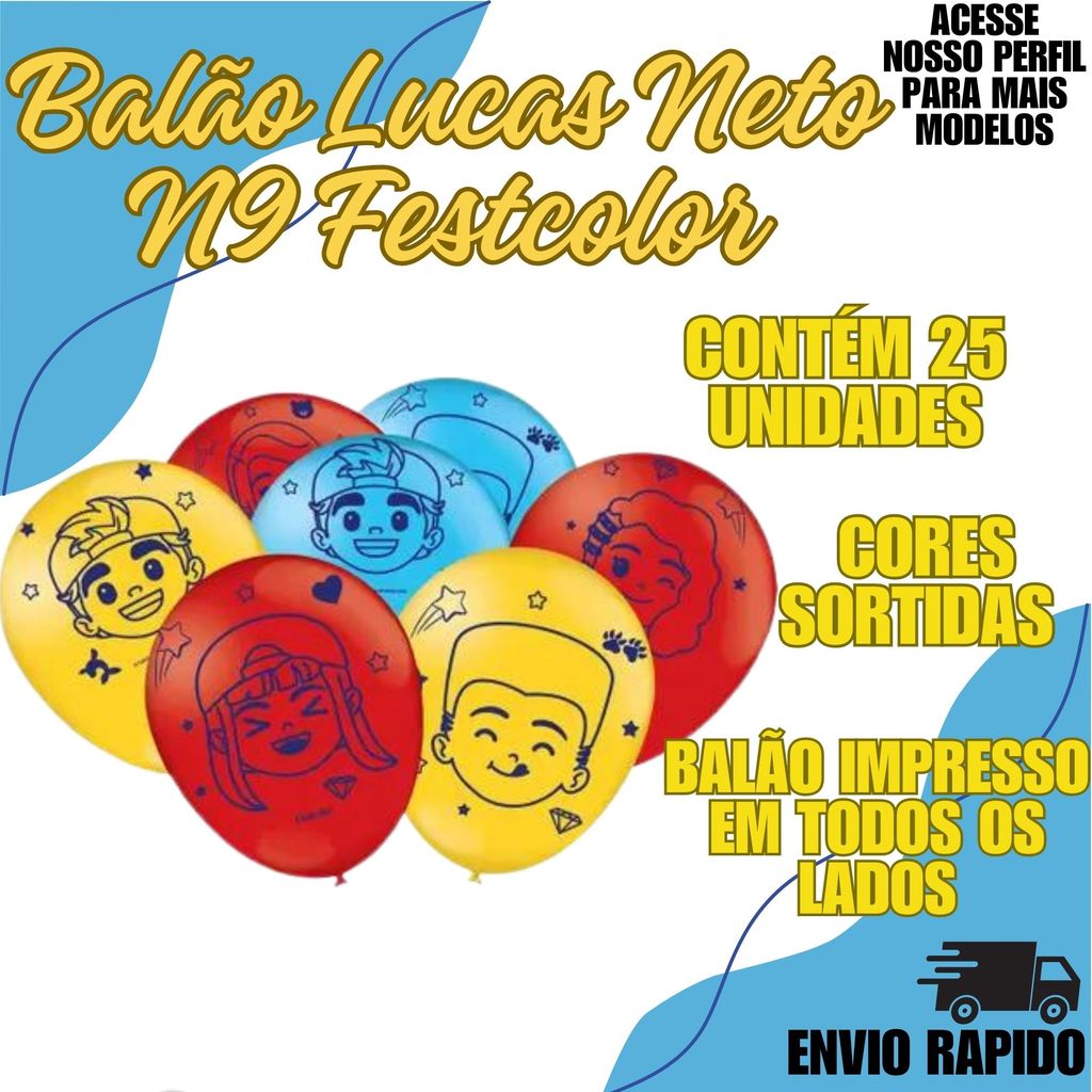 Balao N9 Tema Lucas Neto Decoraçao Evento Festa Bexiga
