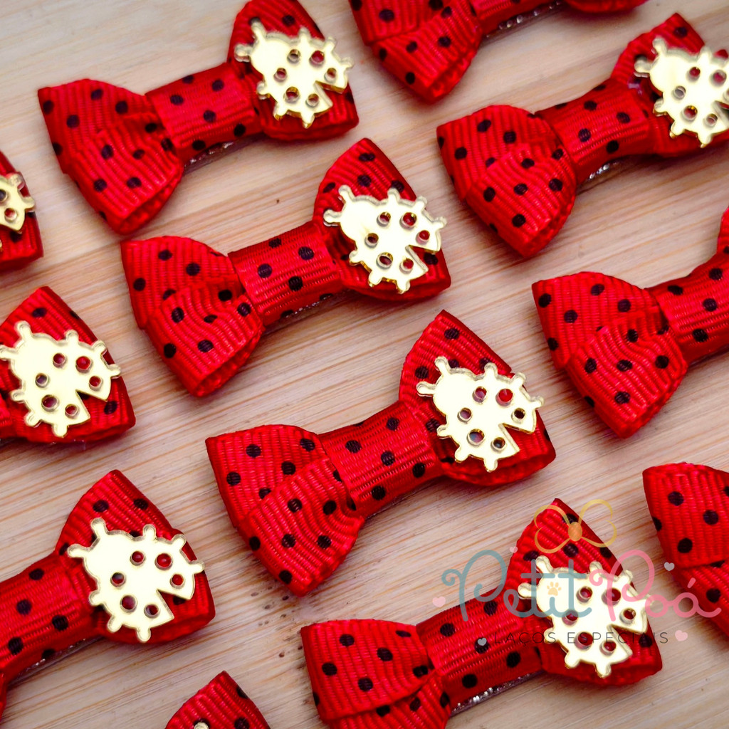 ADESIVO PET LAÇO JOANINHA LUXO - BANHO E TOSA (12 UNIDADES)