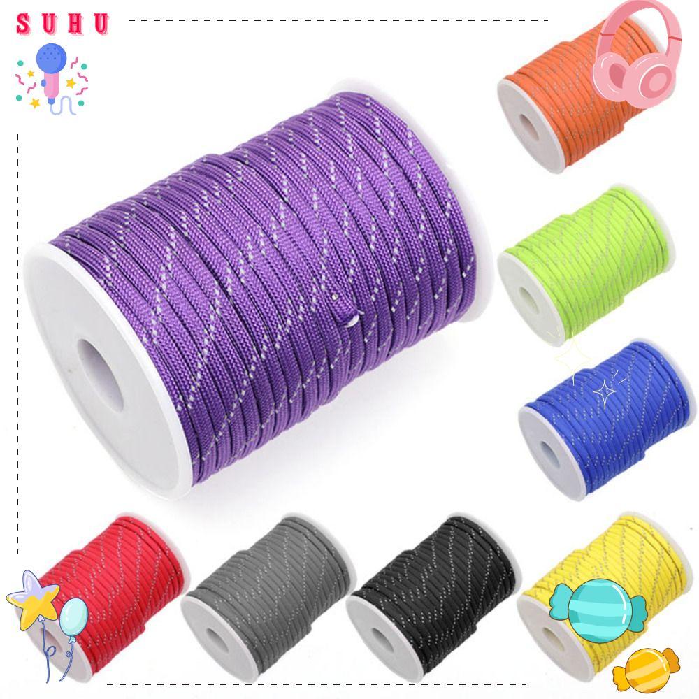 Cordão De Pára-Quedas SUHU , Corda Reflexiva Multifuncional De 4 Mm 550 Paracord De Resgate Ao Ar Livre De 7 Núcleos