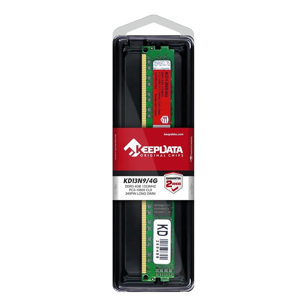 Memória Desktop DDR3 4GB 1600mhz Keepdata