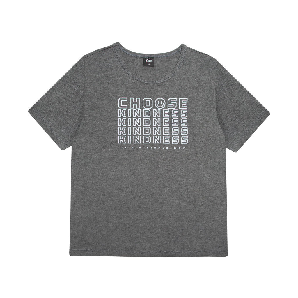 Blusa Juvenil Feminina Kindness Select Cinza em Oferta na Shopee