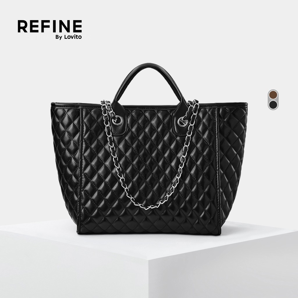 (Refine by Lovito) Bolsa de Ombro Elegante de Tecido de Alta Qualidade para mulheres LR16E020 em Oferta na Shopee