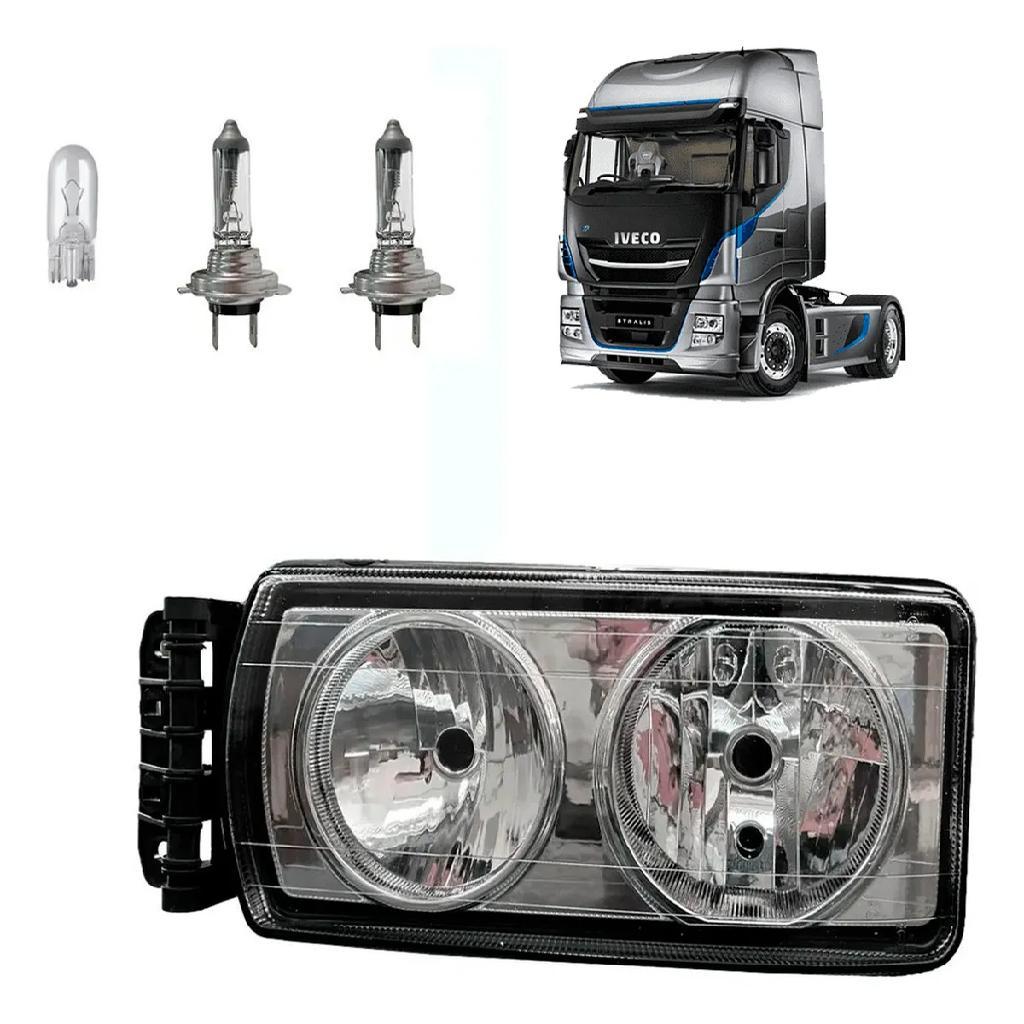 Farol Iveco Stralis Tector Fundo Cromado Lado Esquerdo.