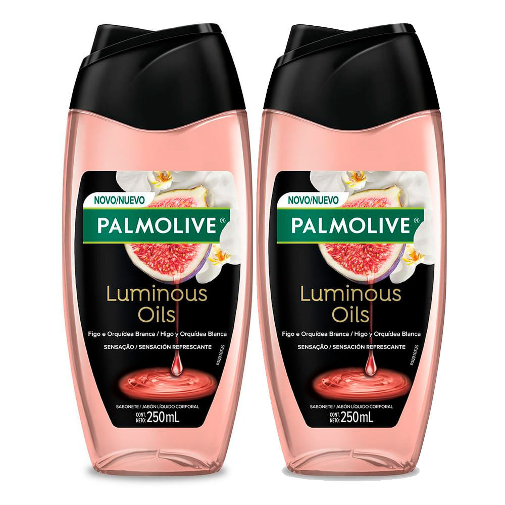 Kit 2 Sabonete Líquido Palmolive Luminous Oils Sensação Refrescante 250ml