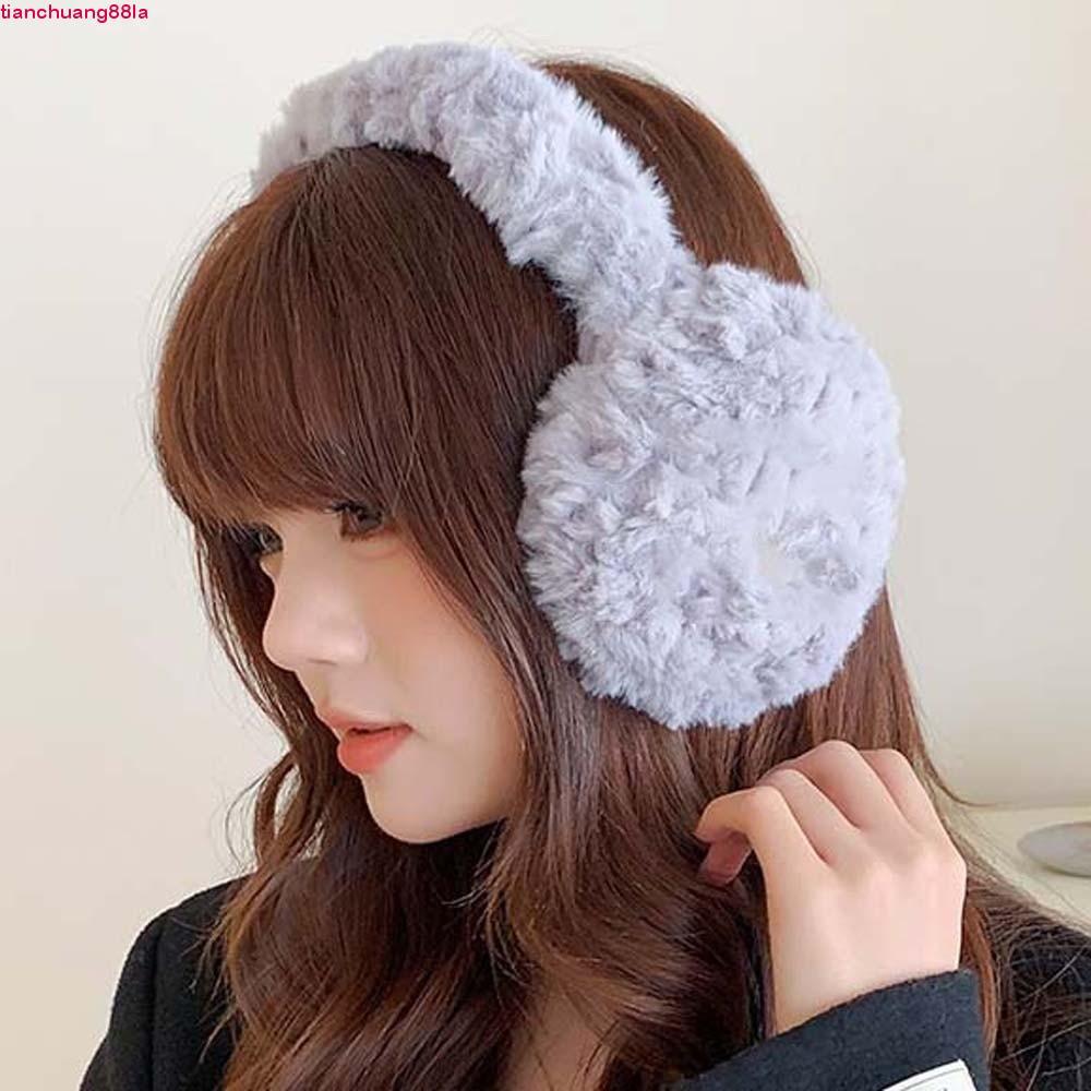Protetores De Orelha De Cor Sólida TIANCHUANG , Capa De Ouvido Dobrável De Pelúcia À Prova De Vento , Aquecedores Invern