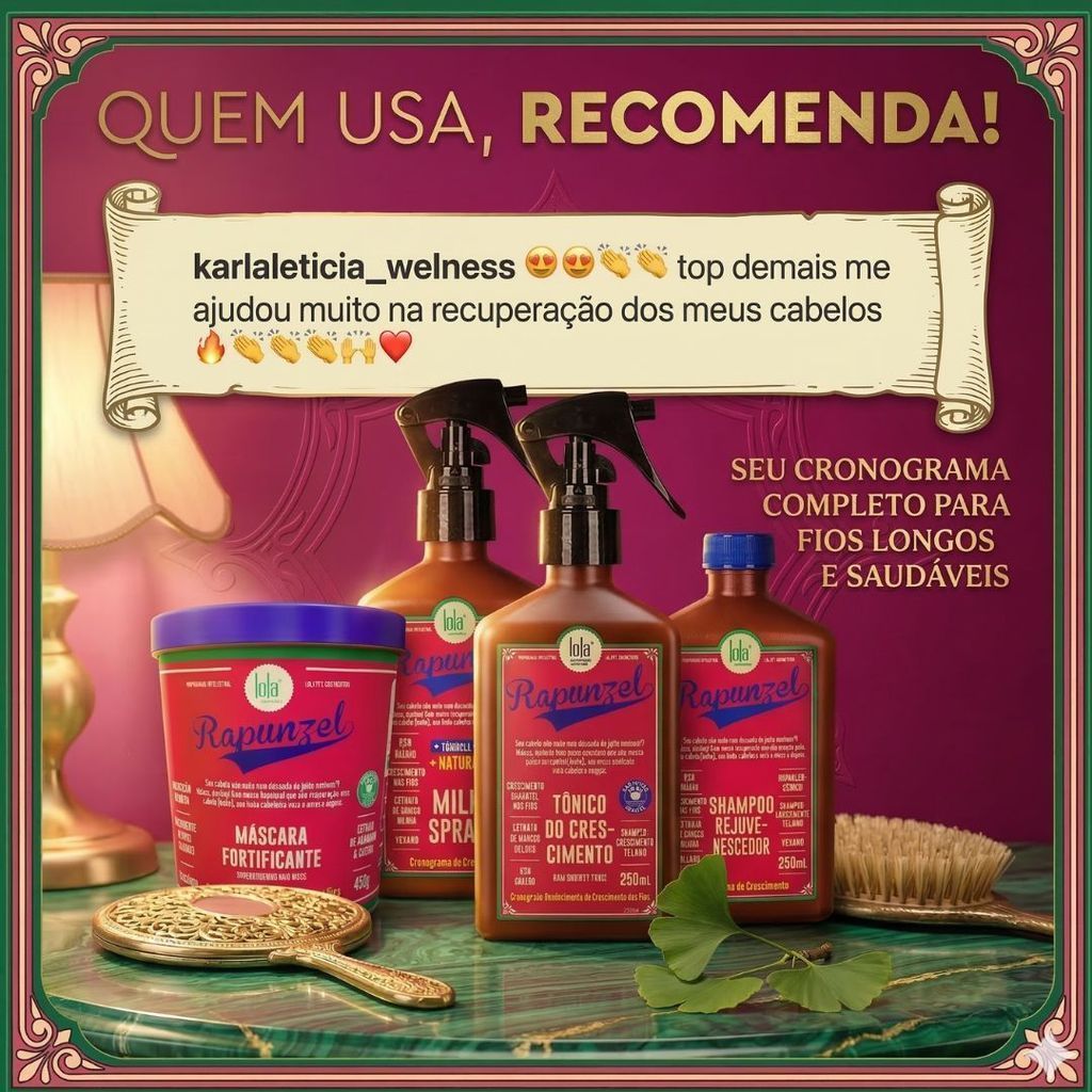 Lola Kit Rapunzel Linha de Crescimento - Shampoo + Máscara + Tonico + Milk — imagem 2 de 2