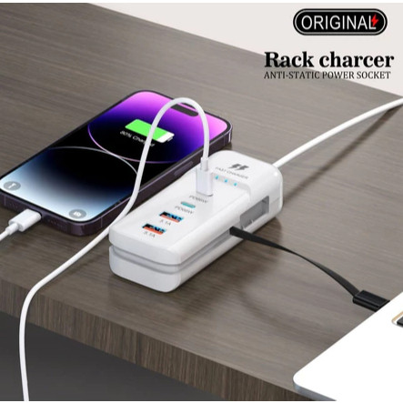 Hub Carregador Turbo 66W 4 Portas USB E Tipo-C Bivolt Universal Extensão 4 Portas 66W Carregamento Rápido