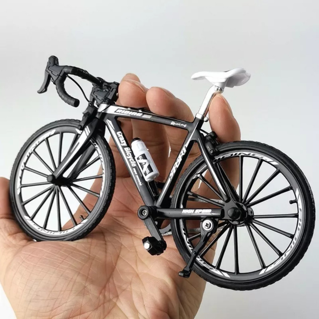 Mini Bike de Metal Colecionável – Réplica Realista Speed, MTB e Triathlon com Detalhes Funcionais