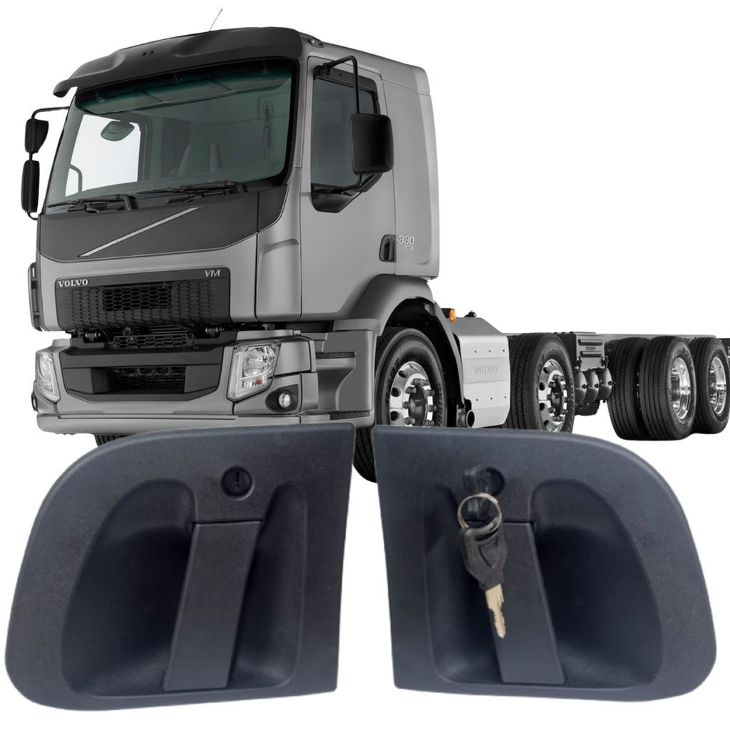 Par Maçaneta Externa Volvo VM LD + LE - Mesma Chave / Segredo (Atemis JG12054)