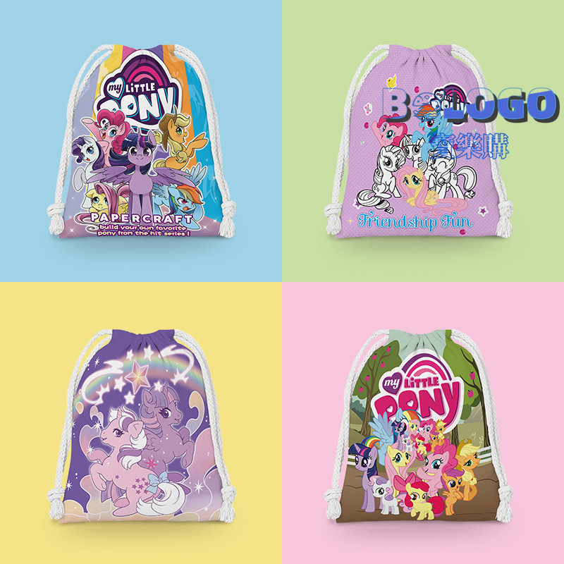 Saco de cordão Polaroid dos desenhos animados dos desenhos animados cordão dos desenhos animados pequeno saco de pano es