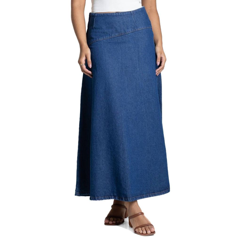 Saia Jeans Sawary Midi - 282529 em Oferta na Shopee