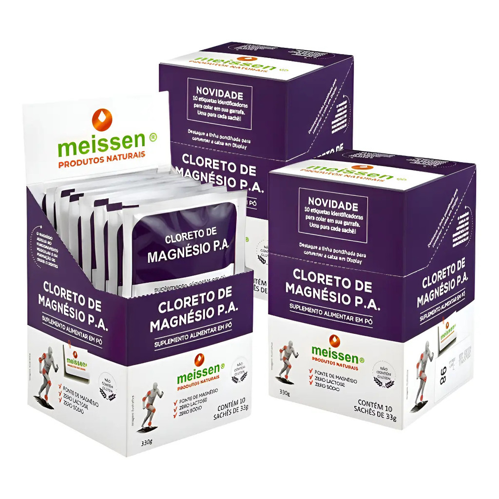 Kit 3 Cloreto De Magnésio Pa Caixa C/ 10 Sachês  Meissen