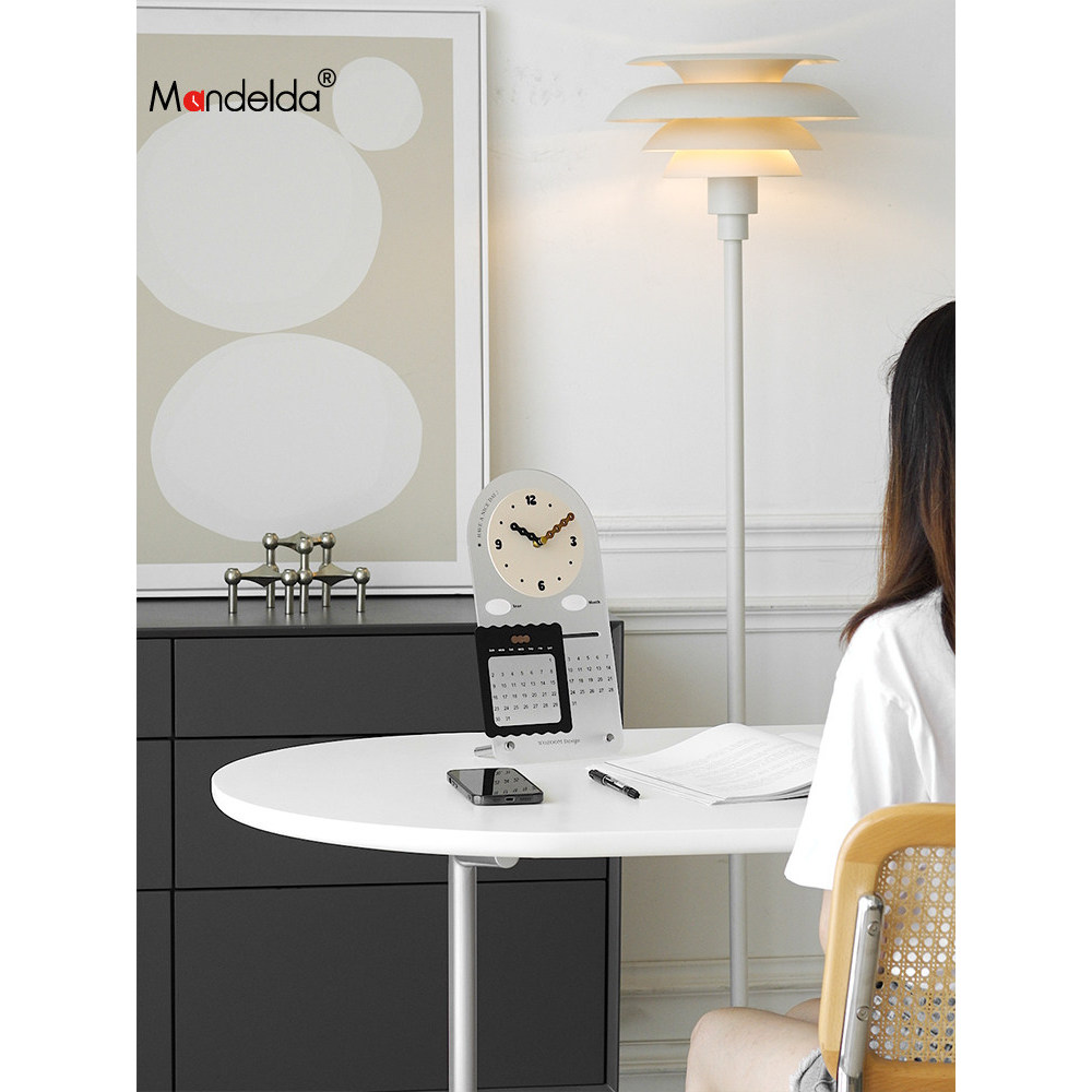 Mandelda estilo creme francês casa calendário perpétuo decoração criativa ornamentos mesa sala de estar relógio ornament
