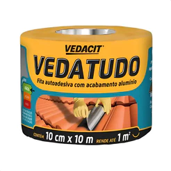 Manta Auto Adesiva Asfáltica Aluminizada 10cmx10m Vedacit Prateado