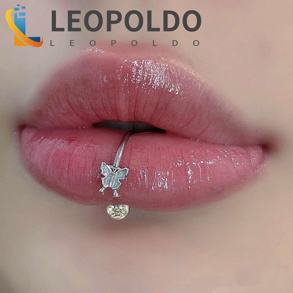 LEOPOLDO Mulheres Piecing Lip Stud Titânio Aço C Forma Borboleta Aranha Nicho Design Joias Corporais