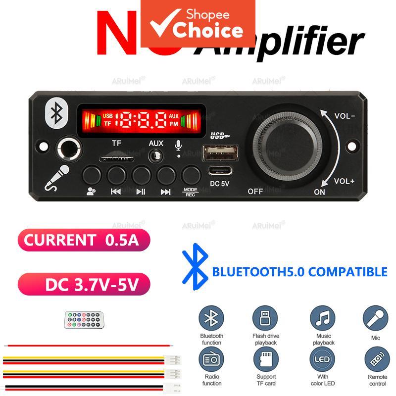  Placa Amplificadora Bluetooth 5.0 3,7V-5V com Controle Remoto e Display Kit de Caixa de Som DIY