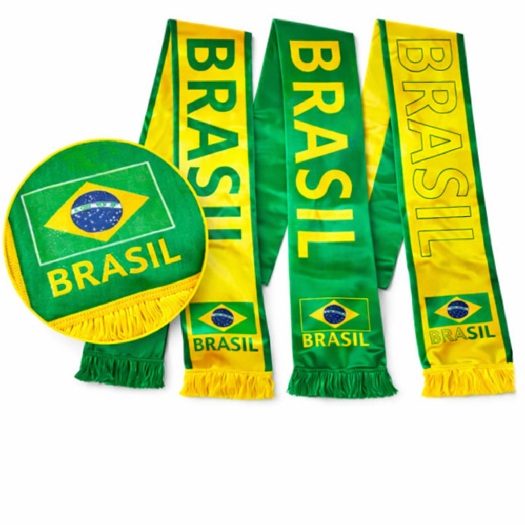 Cachecol / Faixa Brasil Verde e Amarelo – Torcida Copa do Mundo | Acessório Torcedor Futebol