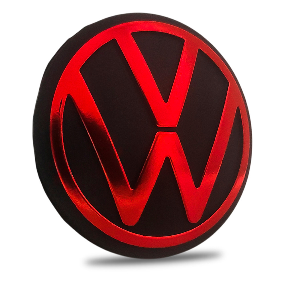 Calota Calotinha Tampa Meio Roda Volkswagen Nivus Fox Virtus Voyage Gol G5 Tcross Preto Fosco Vermelho 56mm
