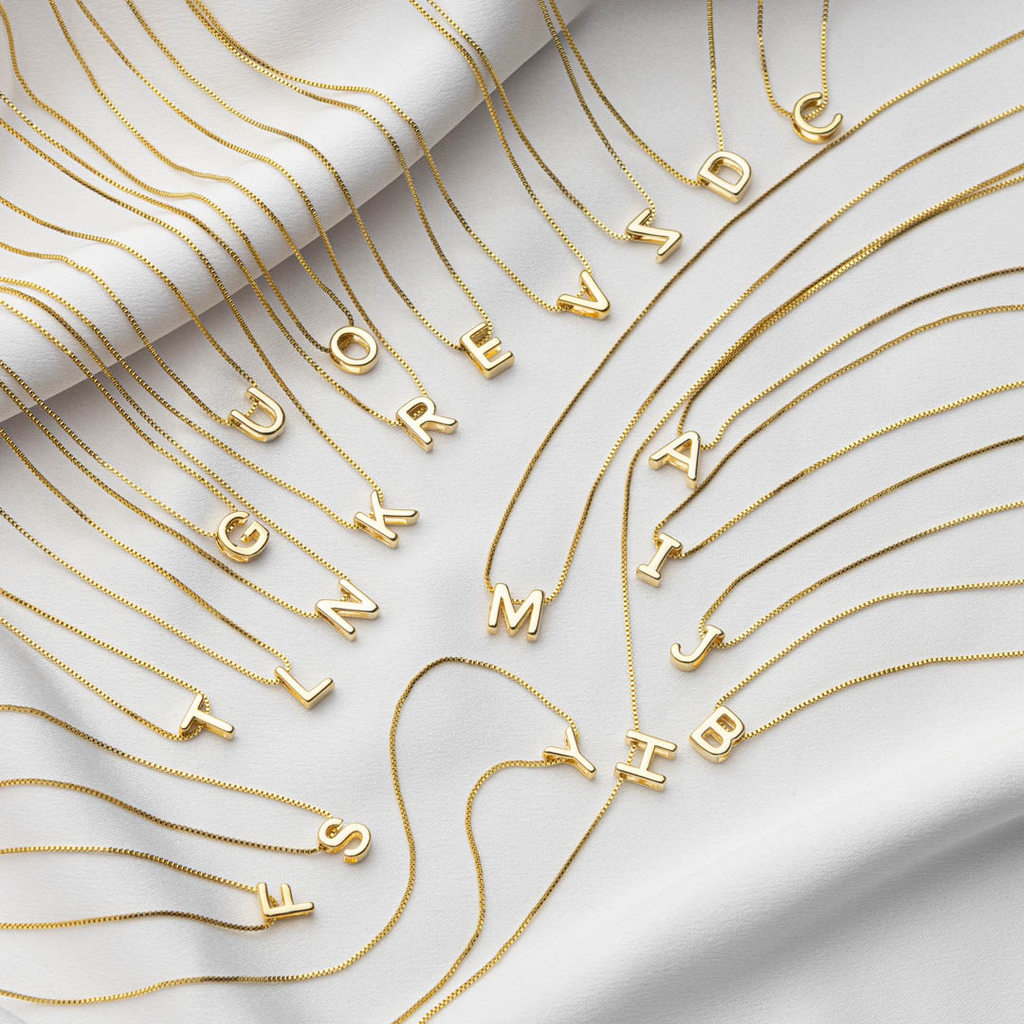 Colar Corrente Veneziana com Pingente Letra Banhado a Ouro 18K - D France Semijóias em Oferta na Shopee