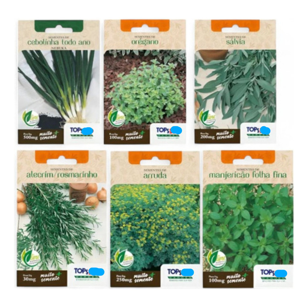 A-II Sementes,cebolinha,oregano,arruda,salvia,alecrim,manj