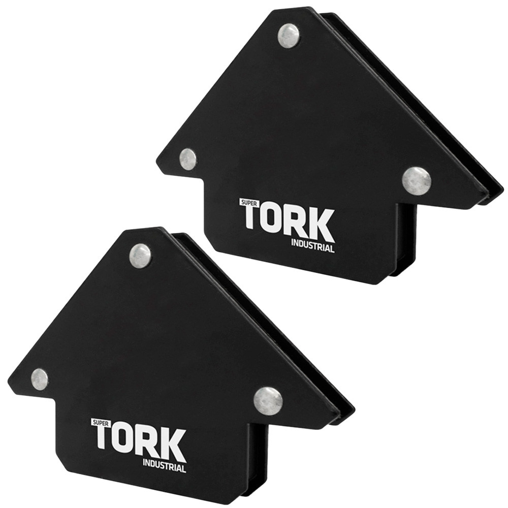 Kit 2 Esquadros Magnéticos Super Tork para Trabalhos em Solda Suportam 12kg cada
