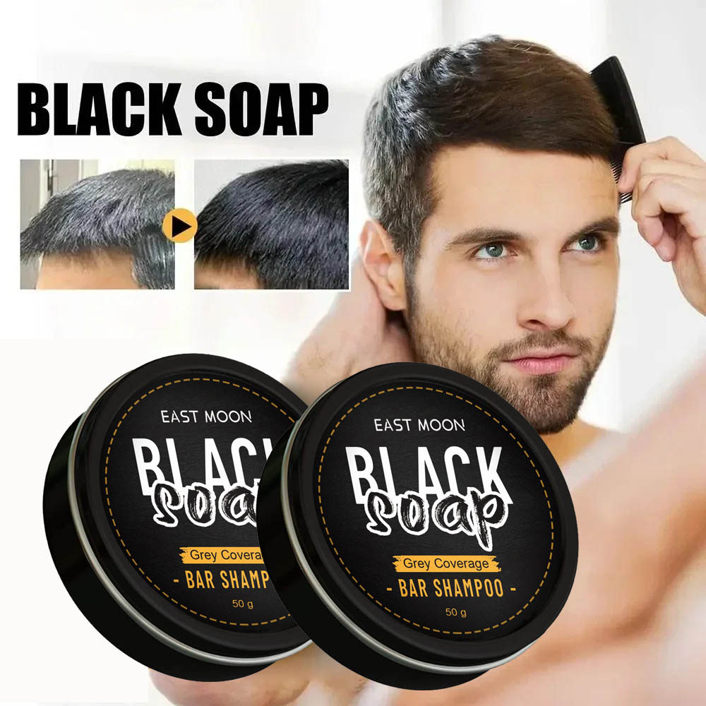 Cabelo Branco Para Preto Shampoo Tintura Sabão Cor Natural Restaurar Cinza Barba Capa De Fixação Homem Mulher