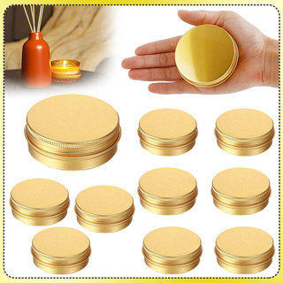 Latas para lembranças Latas artesanais para velas Latas redondas de metal 50 ml/50 g Douradas 10 unidades