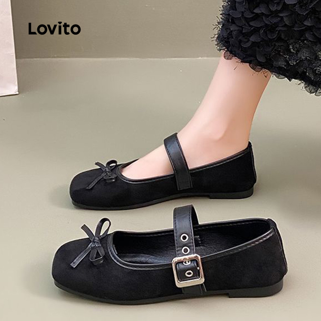 Lovito Elegantes Sapatilhas Mary Jane para mulheres LFA103106 em Oferta na Shopee