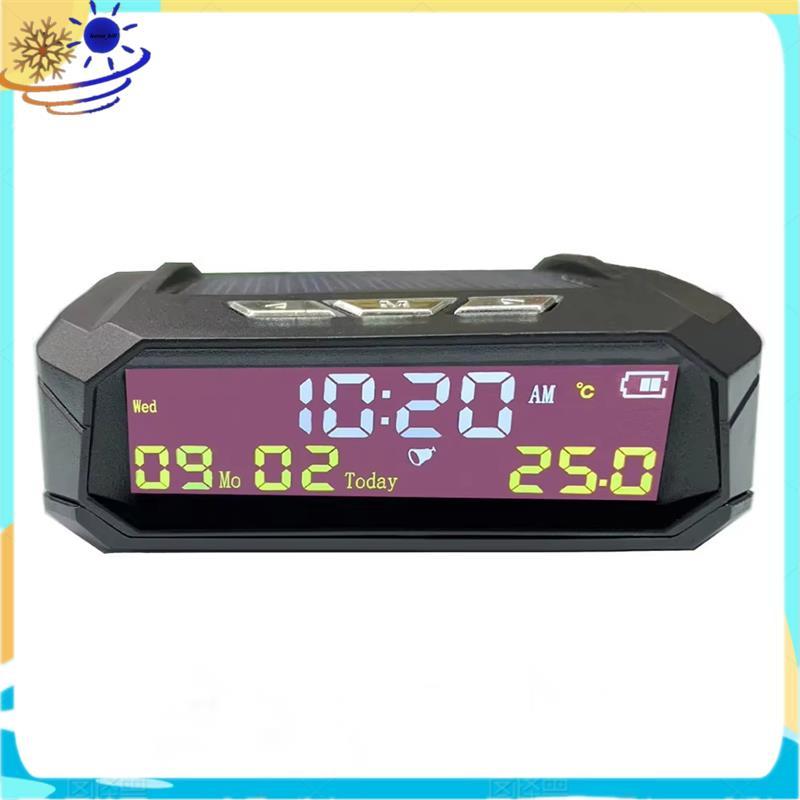 Relógio Digital Para Carro , Com Display De Temperatura No Visual LCD Solar TPMS Data Peças Ao Ar Livre , Acessórios