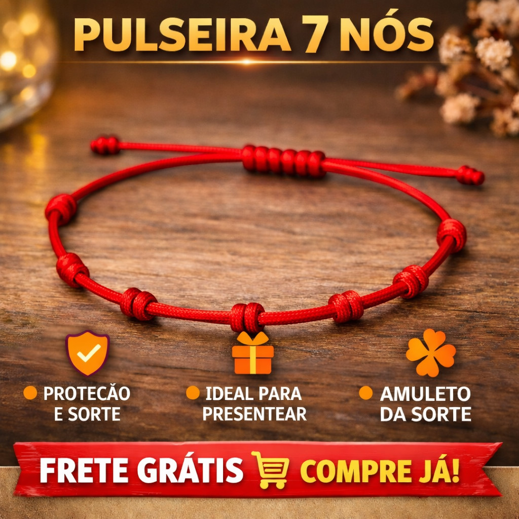 Pulseira 7 Nós Vermelha Fio 1mm Ajustável Amuleto da Sorte Proteção em Oferta na Shopee