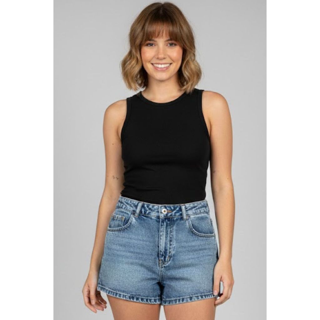 Short Jeans Feminino Larissa Planet Girls Azul Escuro