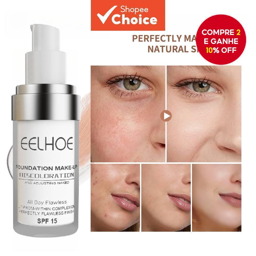 Base Líquida Eelhoe Com Cor Que Muda Para Corretivo, Longa Duração, Hidratação, À Prova D'água E Clareadora Da pele
