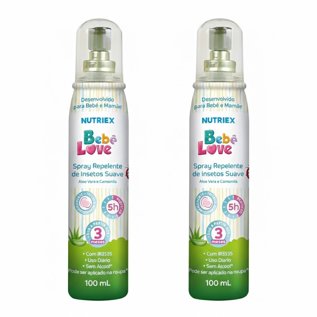 Kit 2 Repelente De Insetos Bebê Love 5hrs de Proteção Spray 100ML - Nutriex