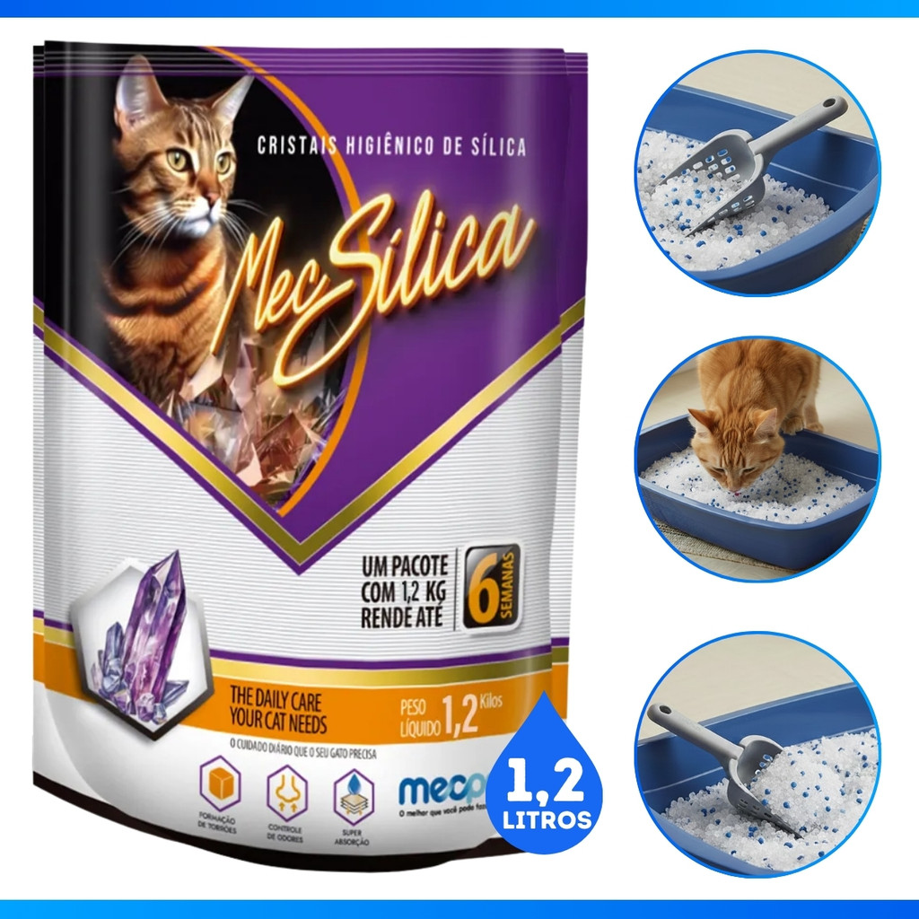 Kit com 3 Areias Sílica para Gato Premium EF Pet 1,2kg - MAIS VENDIDO! — imagem 2 de 2
