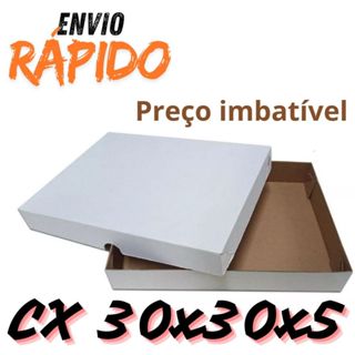 10 Caixa Quadrada 30x30x5 (Branca) em Oferta na Shopee
