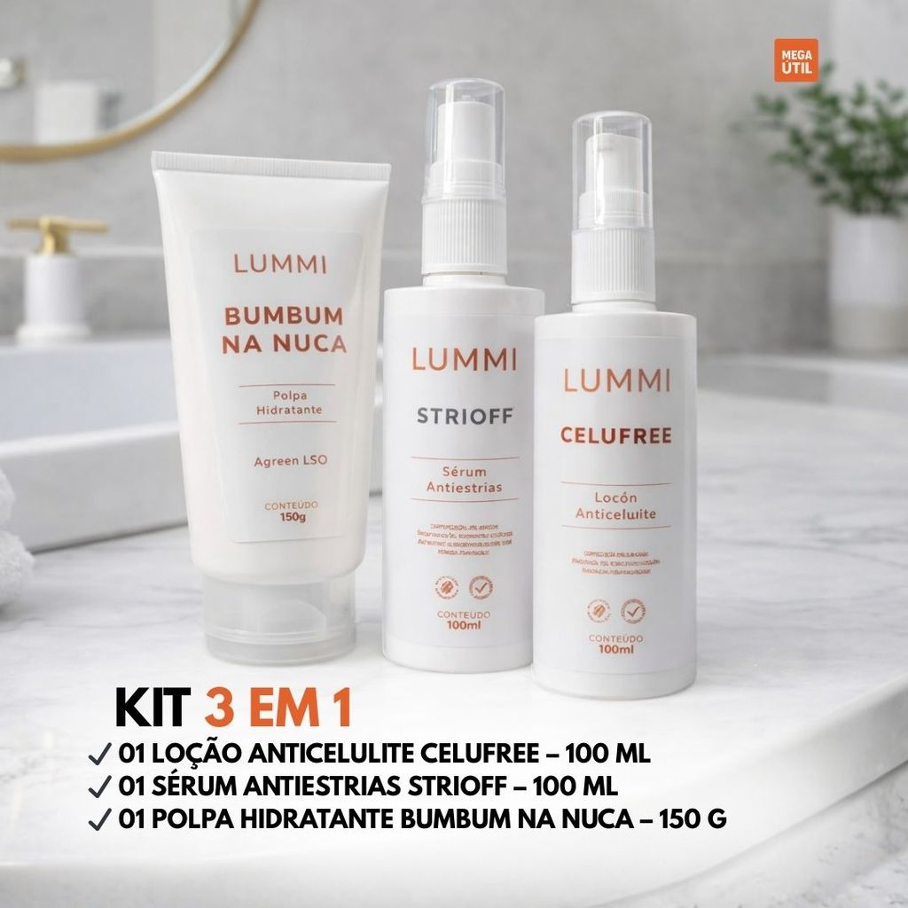 Drenagem Corporal Anticelulite Profissional Kit Bumbum Na Nuca Creme Redutor Medidas Kit 3 em 2