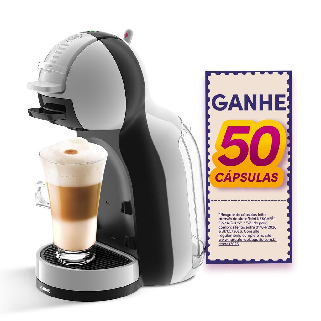 Imagem Cafeteira Nescafe Dolce Gusto Mini Me Cinza e Preta Automatica (220v)