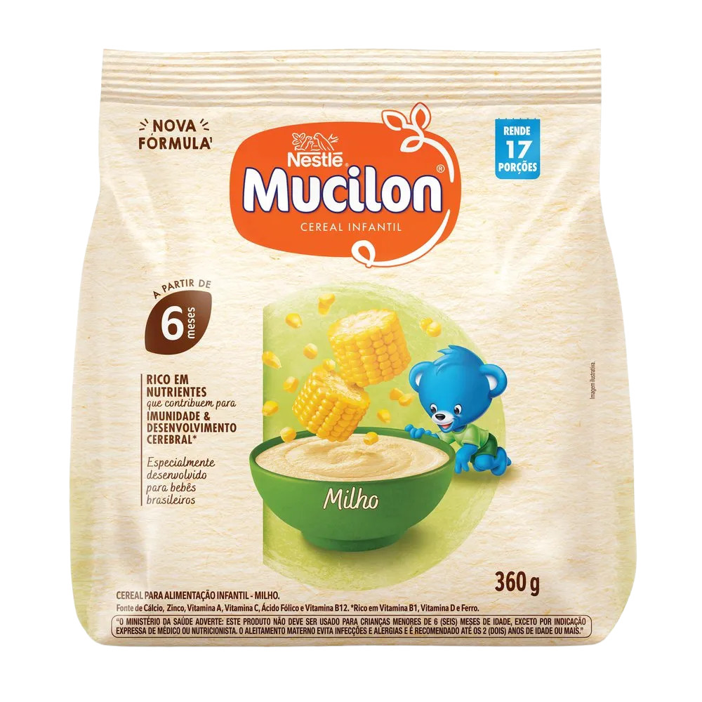 Cereal Infantil Milho 360g Mucilon Alimentação Bebê Nutritiva