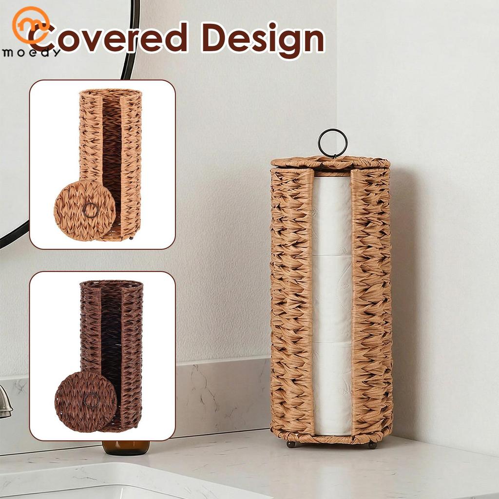 Armazenamento De Papel Higiênico Com Tampa Plástico Vime Suporte Cesta Decorativo Organizador De Tecido SHOPSKC5470