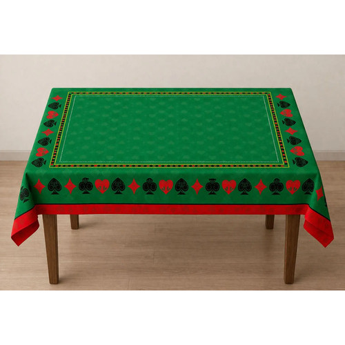 Toalha De Mesa Retangular Em Oxford Poker Truco Baralho Verde