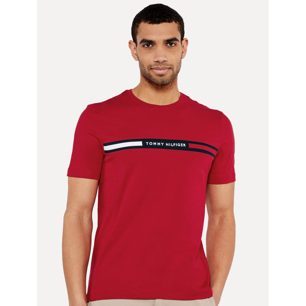 Imagem Camiseta Tommy Hilfiger Original Chest Insert Logo Vermelha Escuro
