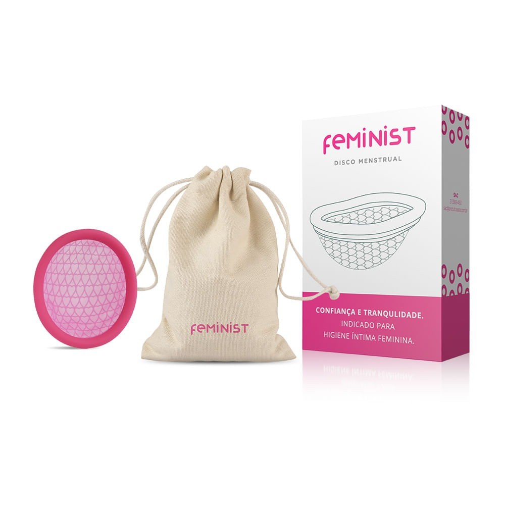 Disco E Coletor Menstrual A Sós Feminist 100% Silicone Atóxico 30ml Feminino