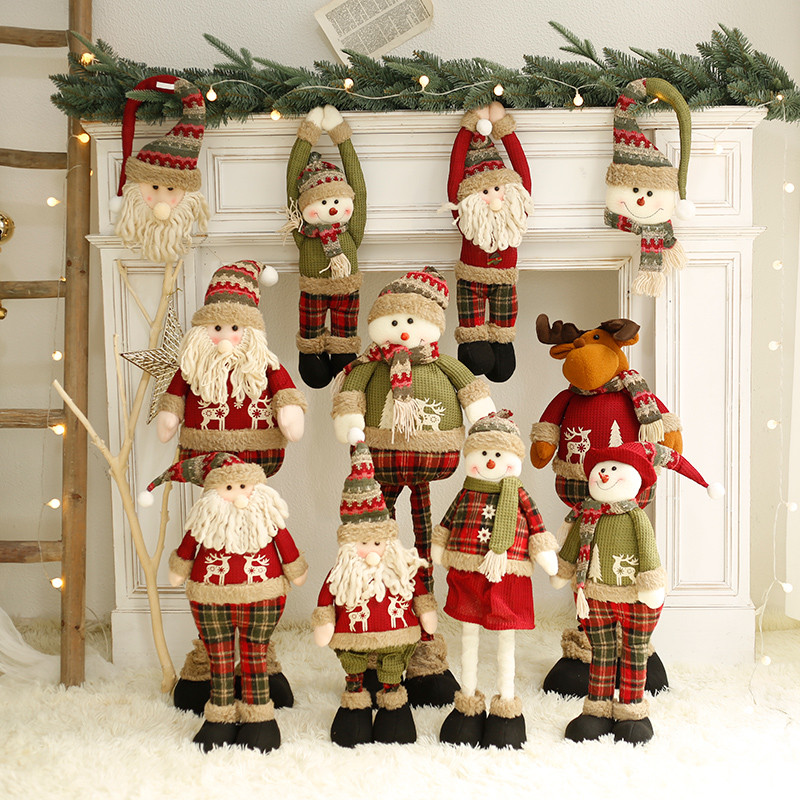Árvore de natal boneca decoração inferior sob a árvore natal doméstico retrátil grande cena decoração atmosfera decoraçã