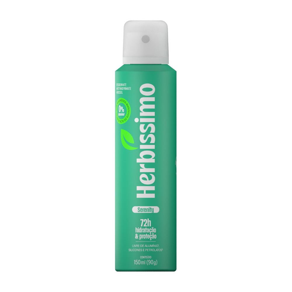 Desodorante Antitranspirante Aerossol Zero Alumínio Herbíssimo Serenity  150ml