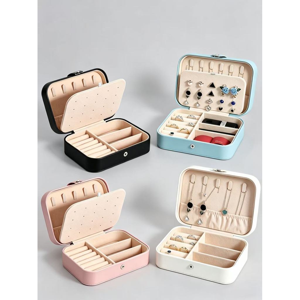 Estojo Duplo Maleta Porta Joias Veludo Organizador Viagem Mdf Médio Caixa Organizadora ENVIO RAPITO