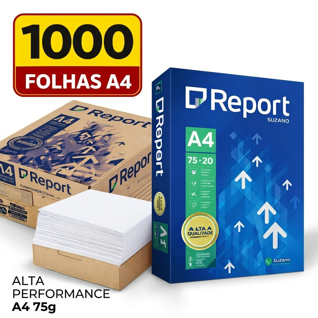Papel Sulfite A4 Report 1000 Folhas Branco Alta Qualidade Impressora em Oferta na Shopee